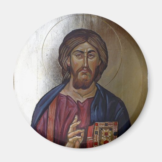 Grieks-orthodoxe icoon van Christus Pantocrator Magneet (Voorkant)