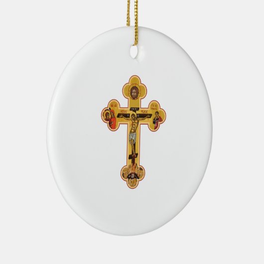 Grieks-orthodoxe Jezus Christus Kruis Keramisch Ornament (Rechts)