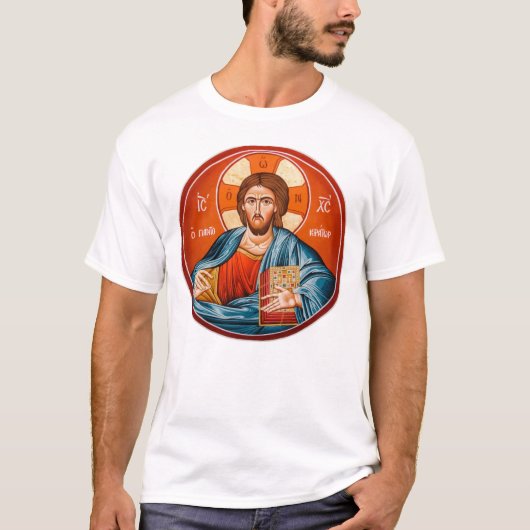 Grieks-orthodoxe Jezus Mural T-Shirt (Voorkant)