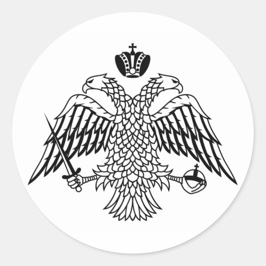 Grieks-orthodoxe kerkvlag Mount Athos Ronde Sticker (Voorkant)