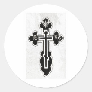 Grieks-orthodoxe kruis ronde sticker