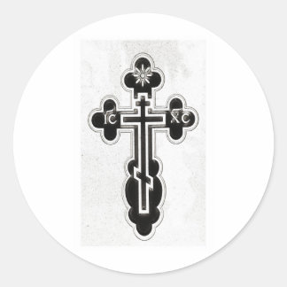 Grieks-orthodoxe kruis ronde sticker