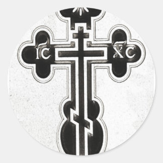Grieks-orthodoxe kruis ronde sticker