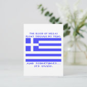Grieks Ouzo Briefkaart (Staand voorkant)