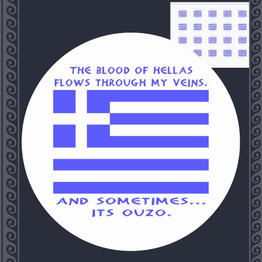 Grieks Ouzo Ronde Sticker