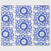 Grieks Oye Good Luck Symbol Patroon Cadeaupapier (Vlak)