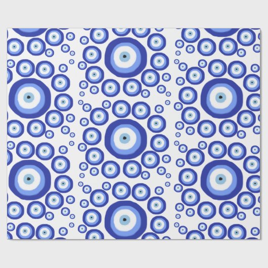 Grieks Oye Good Luck Symbol Patroon Cadeaupapier (Vlak)