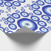 Grieks Oye Good Luck Symbol Patroon Cadeaupapier (Hoek)