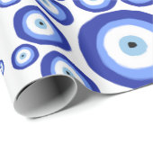 Grieks Oye Good Luck Symbol Patroon Cadeaupapier (Rol Hoek)