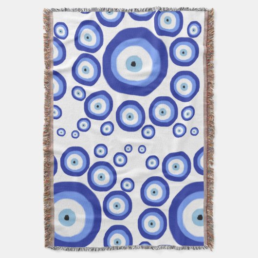 Grieks Oye Good Luck Symbol Patroon Deken (Voorkant Verticaal)