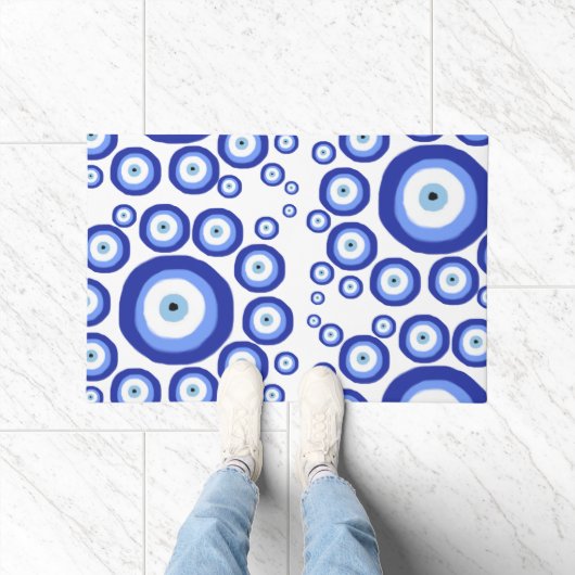 Grieks Oye Good Luck Symbol Patroon Deurmat (Binnen)