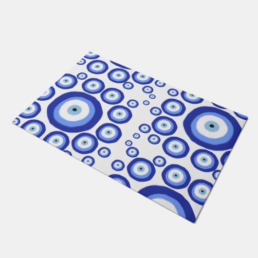 Grieks Oye Good Luck Symbol Patroon Deurmat (Schuin)