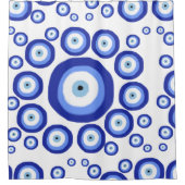 Grieks Oye Good Luck Symbol Patroon Douchegordijn (Voorkant)