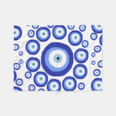 Grieks Oye Good Luck Symbol Patroon Fleece Deken (Voorkant (Horizontaal))