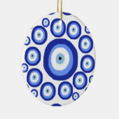 Grieks Oye Good Luck Symbol Patroon Keramisch Ornament (Rechts)