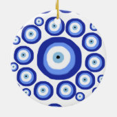 Grieks Oye Good Luck Symbol Patroon Keramisch Ornament (Achterkant)