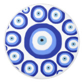 Grieks Oye Good Luck Symbol Patroon Keramische Knop (Voorkant)