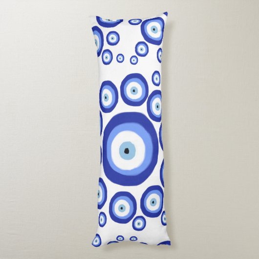 Grieks Oye Good Luck Symbol Patroon Lichaamskussen (Achterkant (Verticaal))