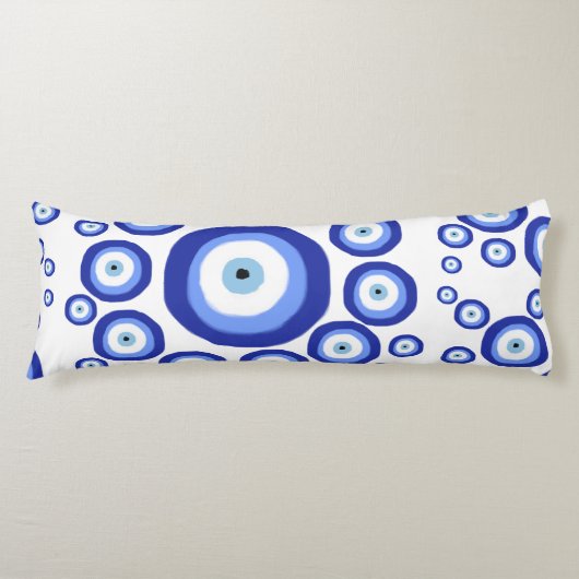 Grieks Oye Good Luck Symbol Patroon Lichaamskussen (Voorkant)