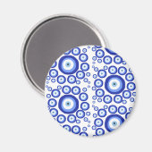 Grieks Oye Good Luck Symbol Patroon Magneet (Voorkant / Achterkant)