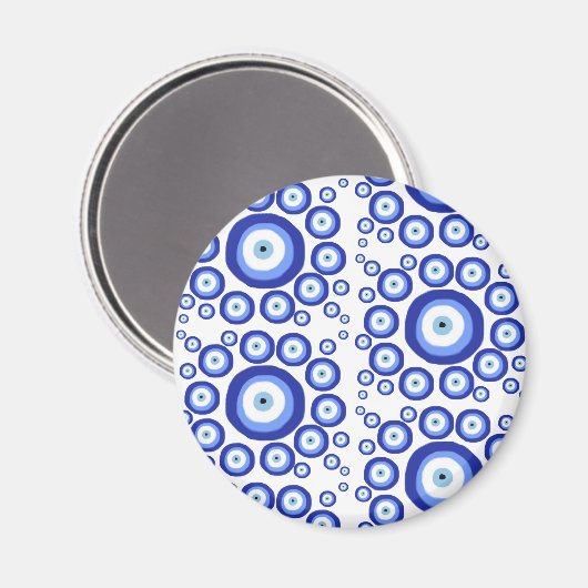 Grieks Oye Good Luck Symbol Patroon Magneet (Voorkant / Achterkant)