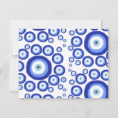 Grieks Oye Good Luck Symbol Patroon Notitiekaartje (Achterkant)