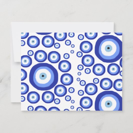 Grieks Oye Good Luck Symbol Patroon Notitiekaartje (Achterkant)
