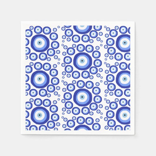 Grieks Oye Good Luck Symbol Patroon Servet (Voorkant)