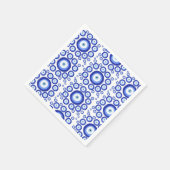 Grieks Oye Good Luck Symbol Patroon Servet (Hoek)