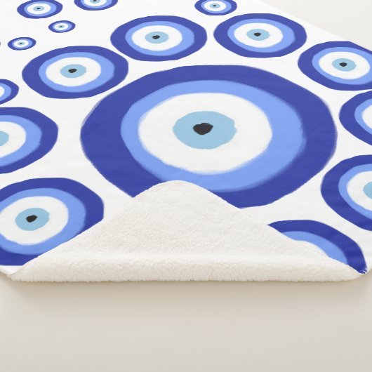 Grieks Oye Good Luck Symbol Patroon Sherpa Deken (3/4)