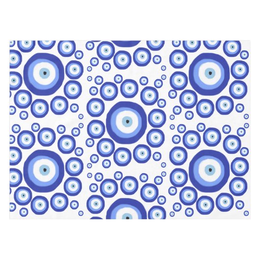 Grieks Oye Good Luck Symbol Patroon Tafelkleed (Voorkant (Horizontaal))