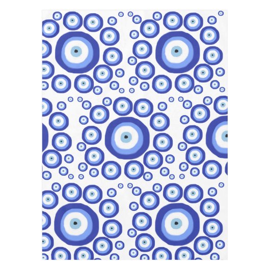 Grieks Oye Good Luck Symbol Patroon Tafelkleed (Voorkant)