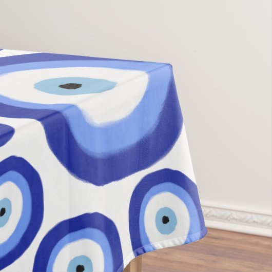 Grieks Oye Good Luck Symbol Patroon Tafelkleed (Voorbeeld)