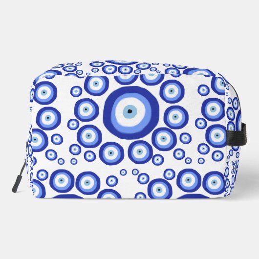 Grieks Oye Good Luck Symbol Patroon Toilettasje (Achterkant)