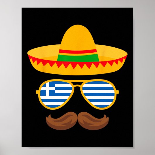 Grieks Paaszonnebril Cinco de Mayo Mexicaans Kinde Poster (Voorkant)