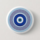 Grieks patroon Evil Eye Nazar Ronde Button 5,7 Cm (Voorkant)