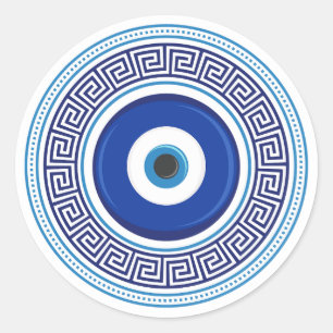 Grieks patroon Evil Eye Nazar Ronde Sticker