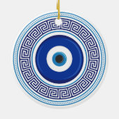 Grieks patroon Nazar Amulet Keramisch Ornament (Achterkant)