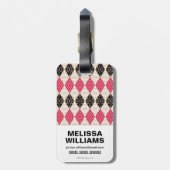 Grieks patroon Wonder Woman Bagagelabel (Achterkant verticaal)