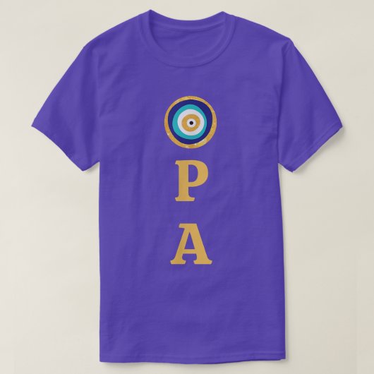 Grieks pride Opa Evil Eye Curse Protection T-shirt (Design voorkant)