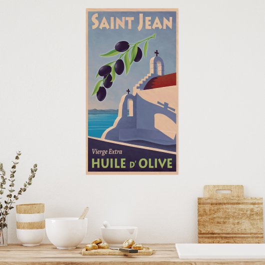 Grieks reisbureau voor olijfolie Poster (Keuken)