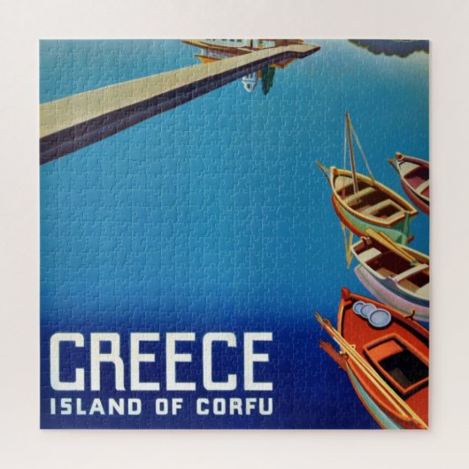 Grieks reiseiland Corfu Illustration Legpuzzel (Verticaal)