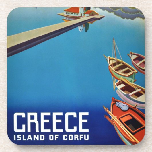Grieks reizen - eiland Corfu Bier Onderzetter (Voorkant)