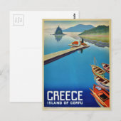 Grieks reizen - eiland Corfu Briefkaart (Voorkant / Achterkant)