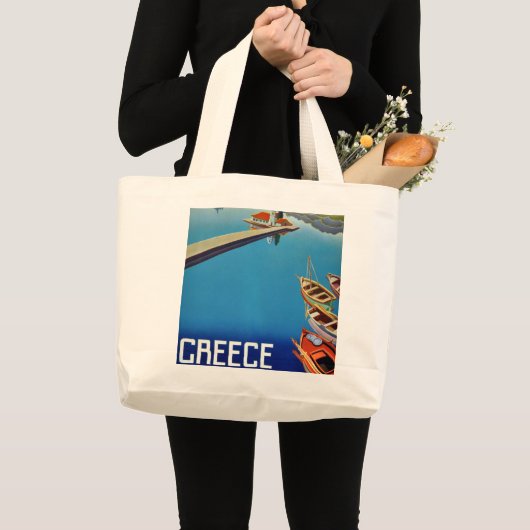 Grieks reizen - eiland Corfu Grote Tote Bag (Voorkant (product))