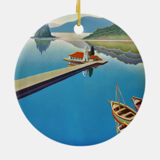  Grieks reizen - eiland Corfu Keramisch Ornament (Achterkant)