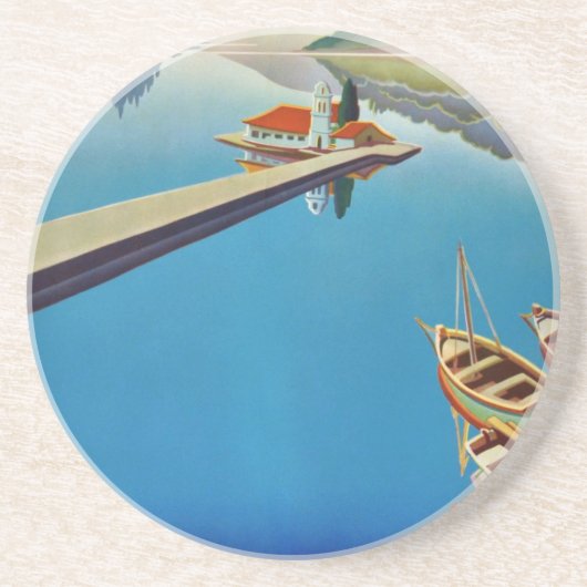 Grieks reizen - eiland Corfu Zandsteen Onderzetter (Voorkant)