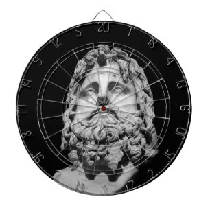 Grieks-Romeins marmeren buste klassiek zwart en wi Dartbord