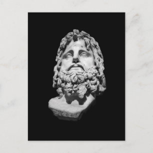 Grieks-Romeins marmeren buste klassiek zwart en wi Feestdagenkaart