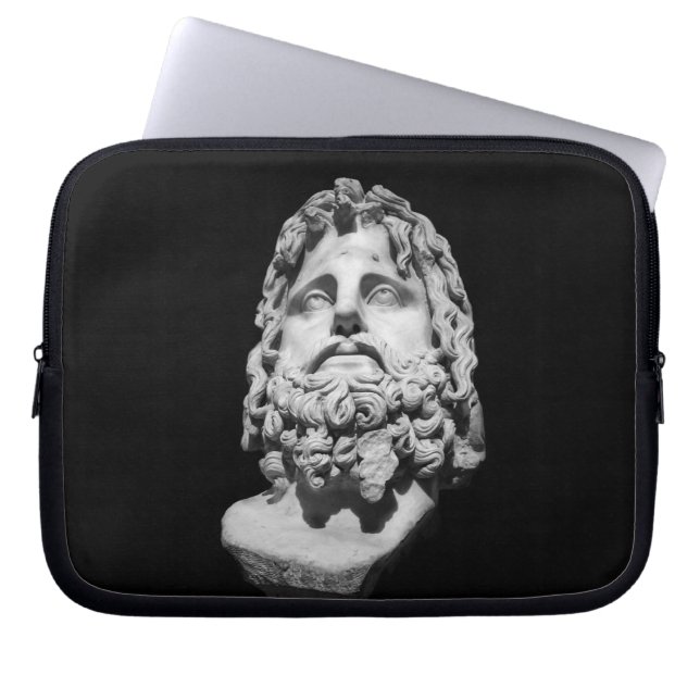 Grieks-Romeins marmeren buste klassiek zwart en wi Laptop Sleeve (Voorkant)